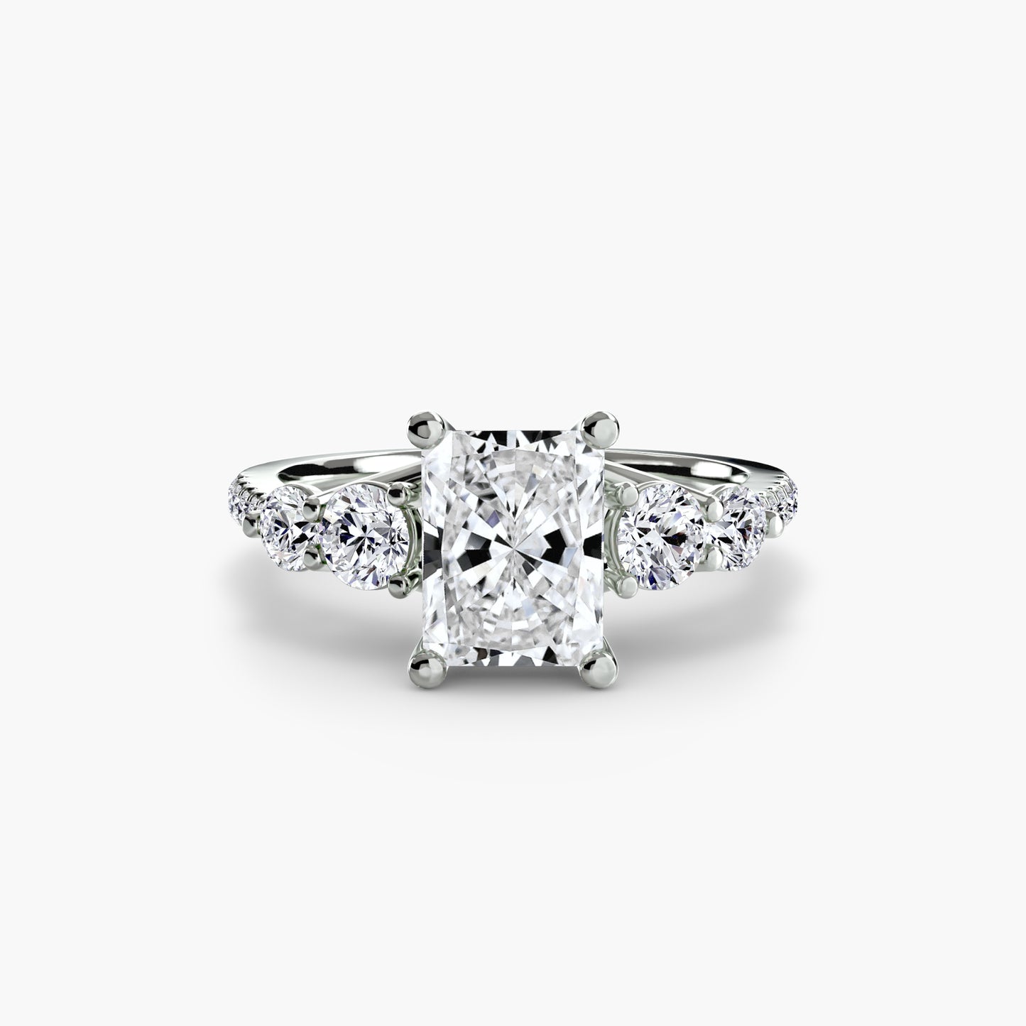 Pierścionek zaręczynowy Five Stone Ring with Pavé Band - oprawa