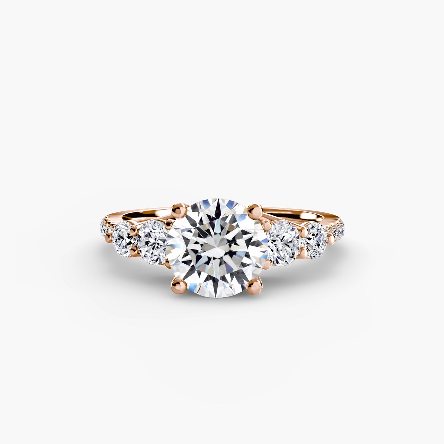 Pierścionek zaręczynowy Five Stone Ring with Pavé Band - oprawa
