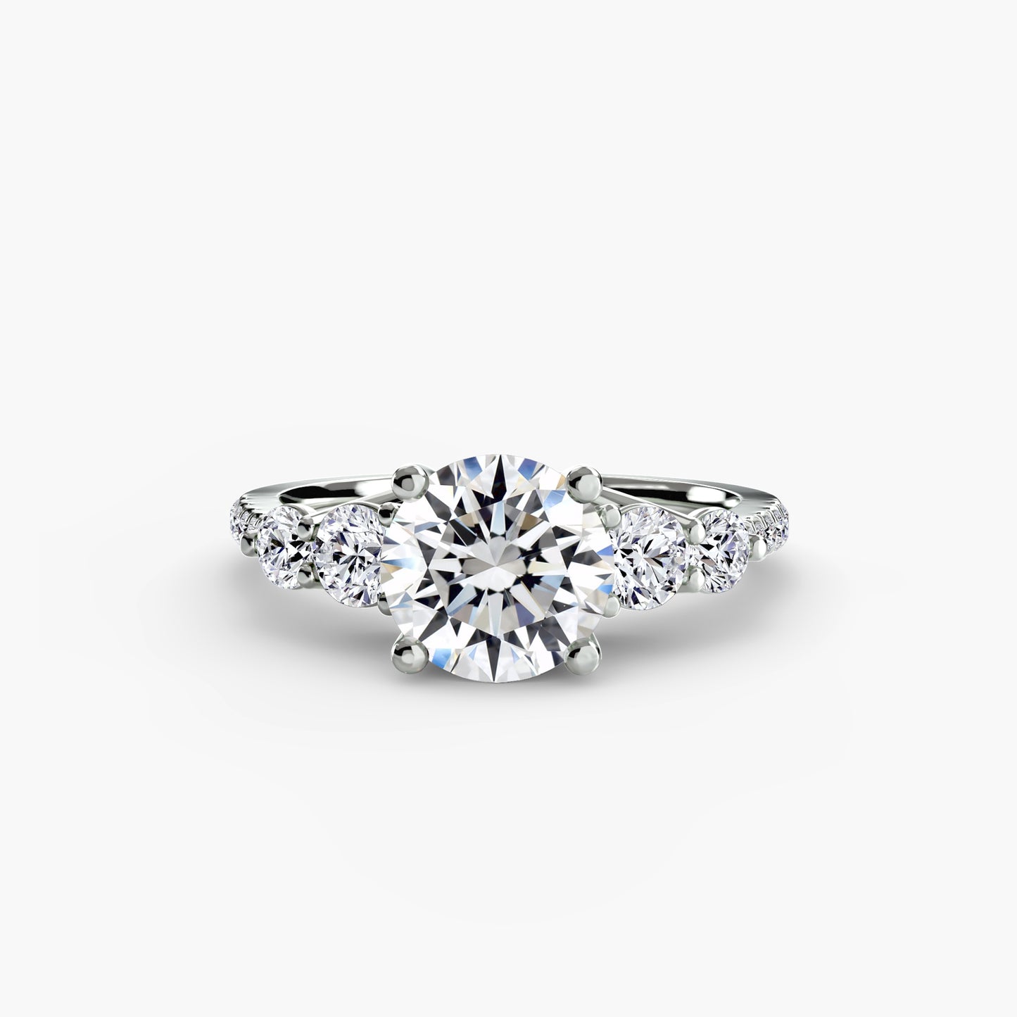 Pierścionek zaręczynowy Five Stone Ring with Pavé Band - oprawa