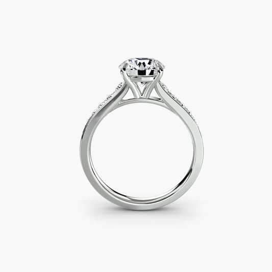 Solitaire with Pavé 7 engagement ring - setting