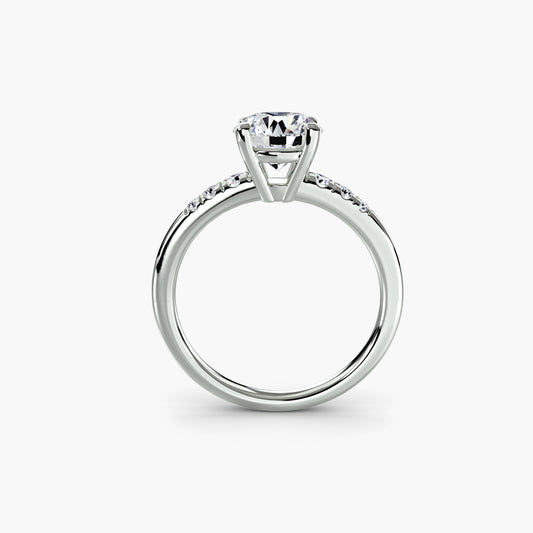 Solitaire with Shoulder Accents Engagement Ring - setting