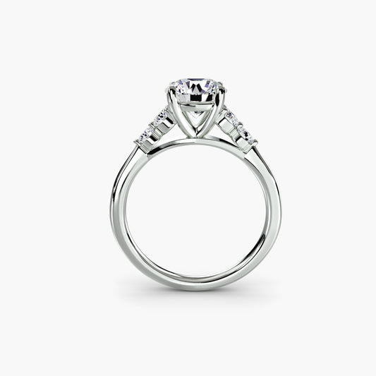 Solitaire with Shoulder Accents 2 Engagement Ring - Setting