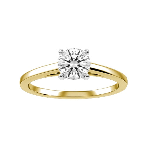 Round Lab-grown Diamond Bridal Ring — down