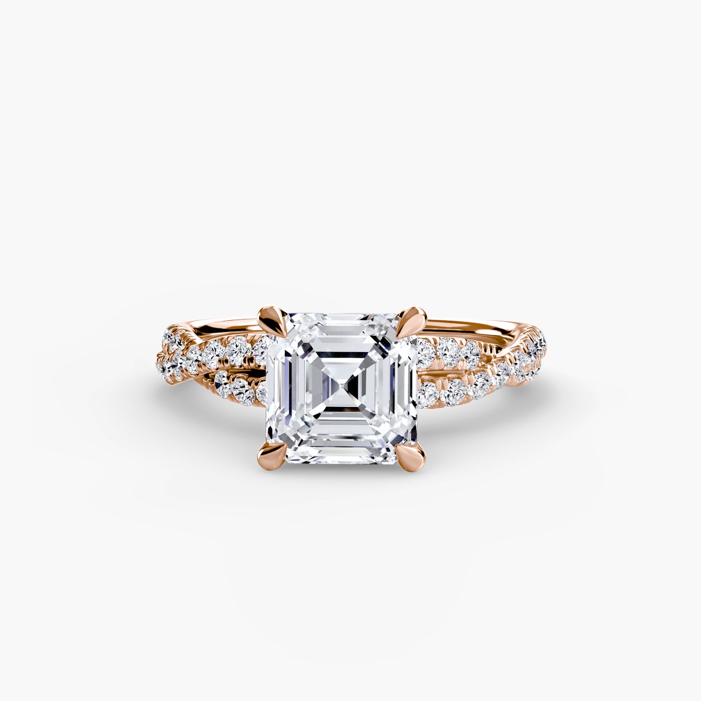 Pierścionek zaręczynowy The Twisted Pavé Solitaire - oprawa