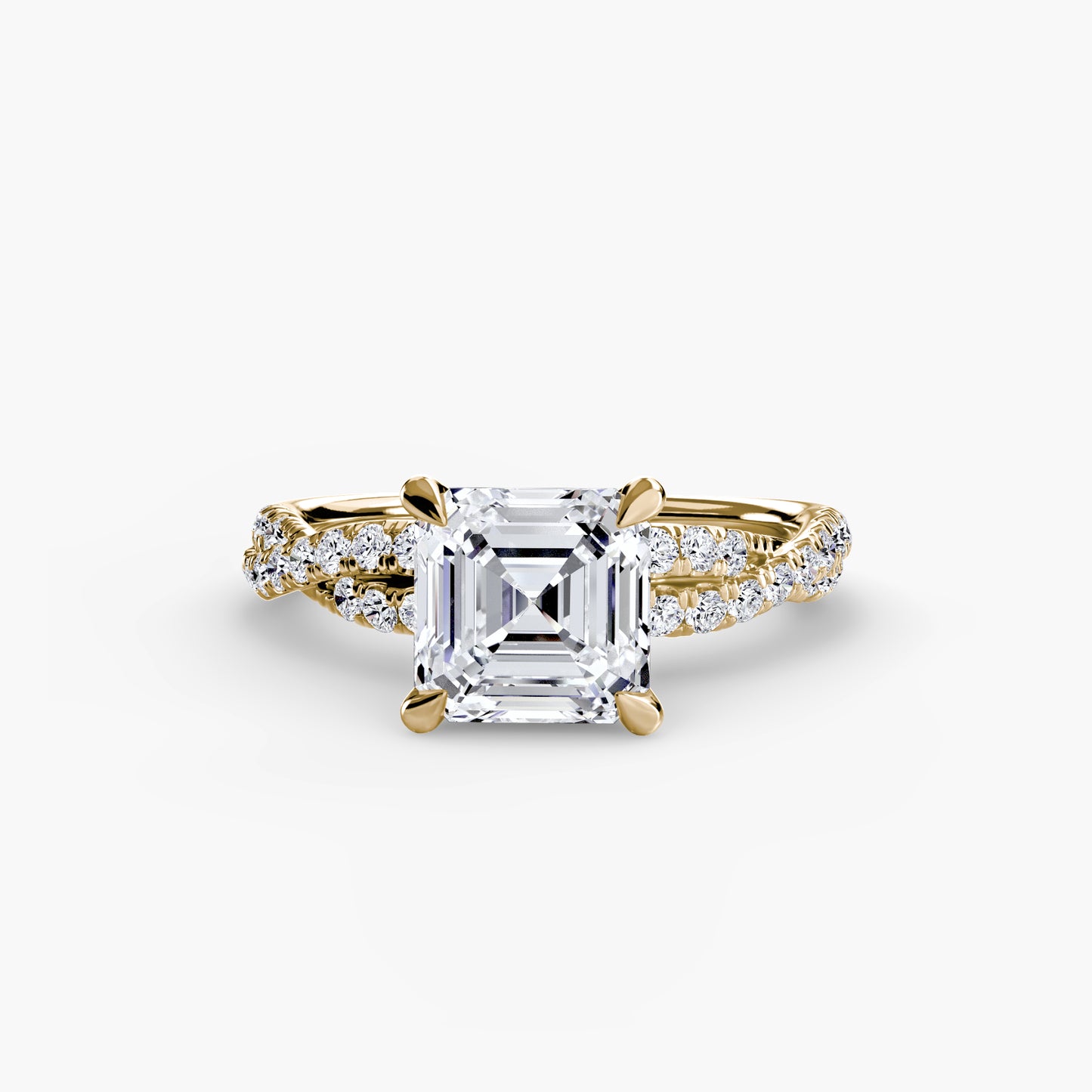 Pierścionek zaręczynowy The Twisted Pavé Solitaire - oprawa