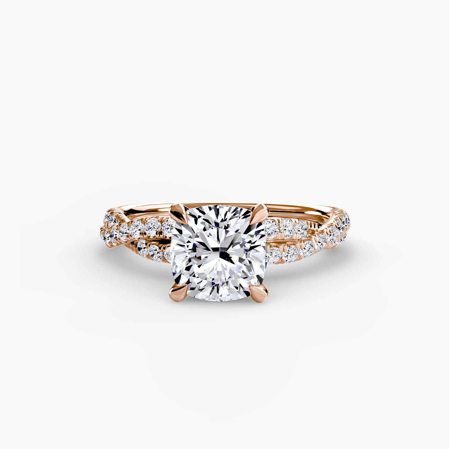 Pierścionek zaręczynowy The Twisted Pavé Solitaire - oprawa