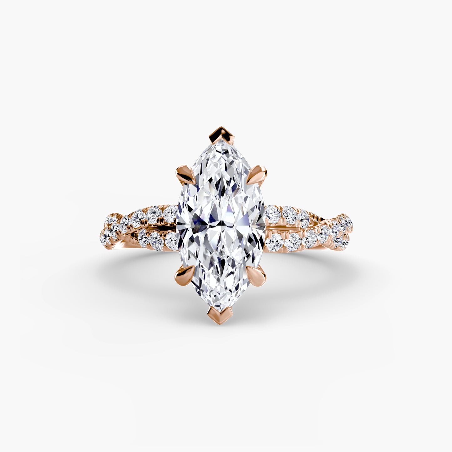 Pierścionek zaręczynowy The Twisted Pavé Solitaire - oprawa