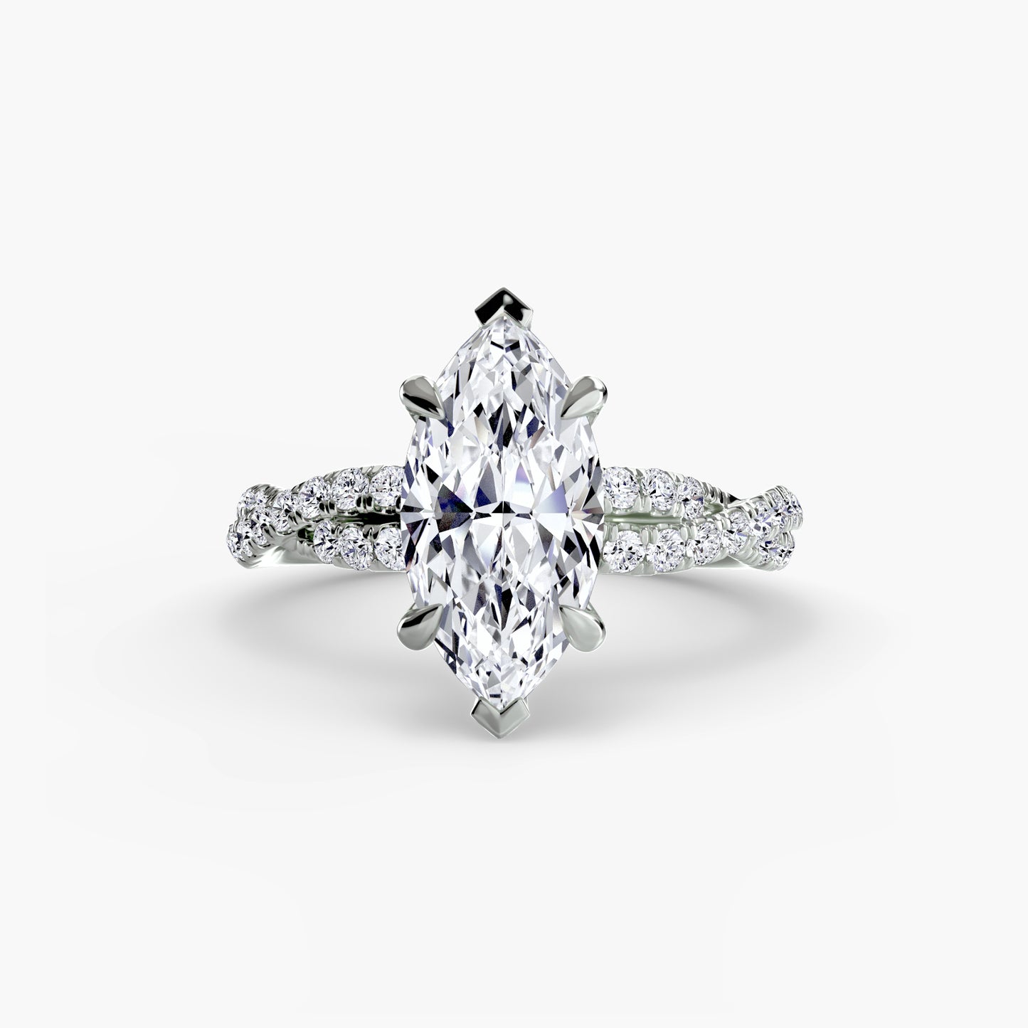 Pierścionek zaręczynowy The Twisted Pavé Solitaire - oprawa