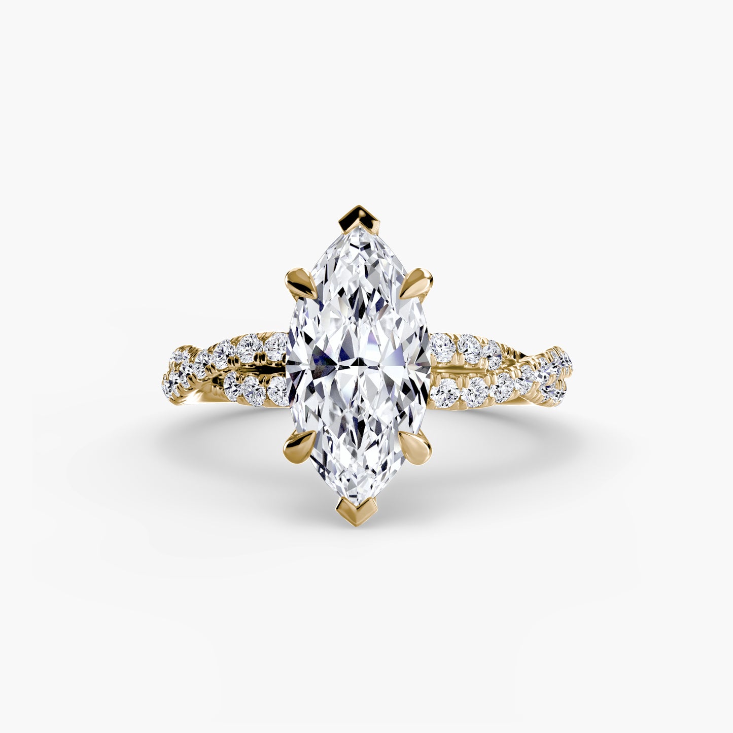 Pierścionek zaręczynowy The Twisted Pavé Solitaire - oprawa