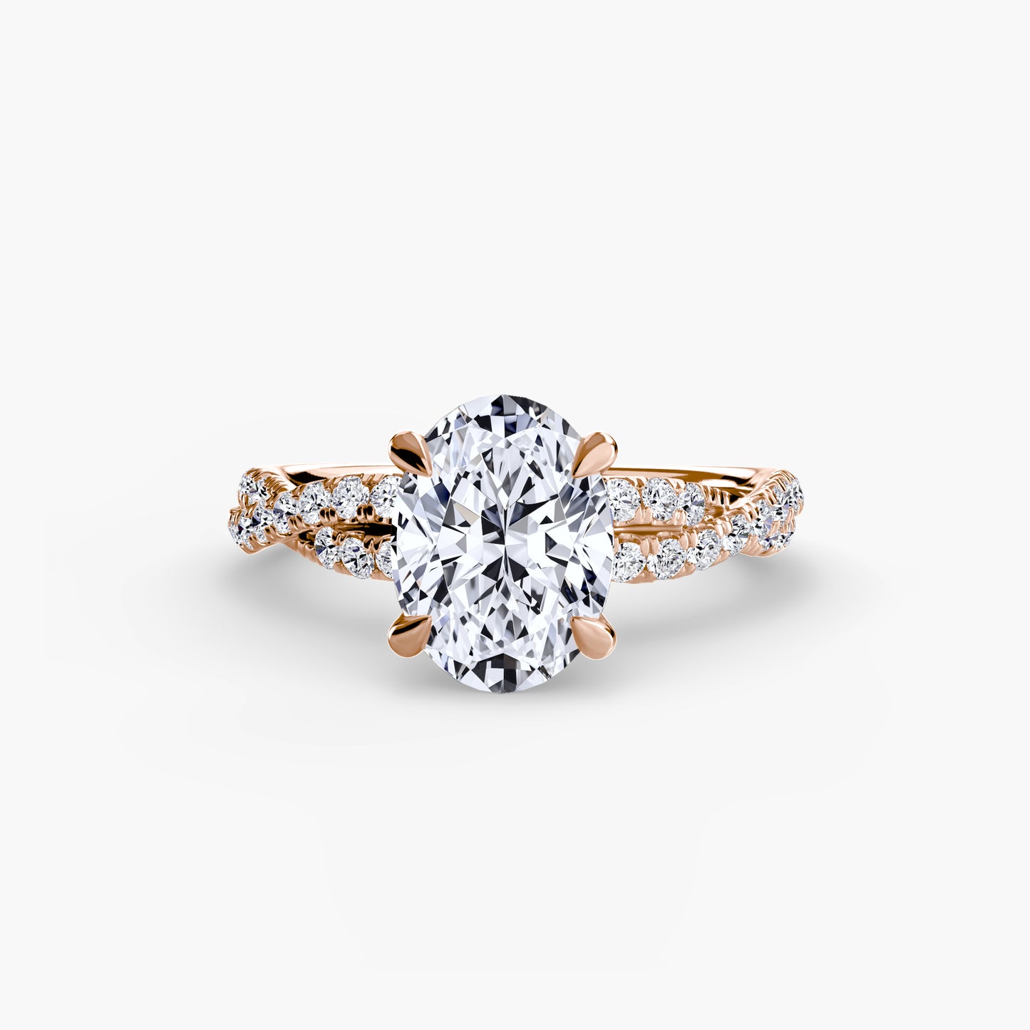 Pierścionek zaręczynowy The Twisted Pavé Solitaire - oprawa