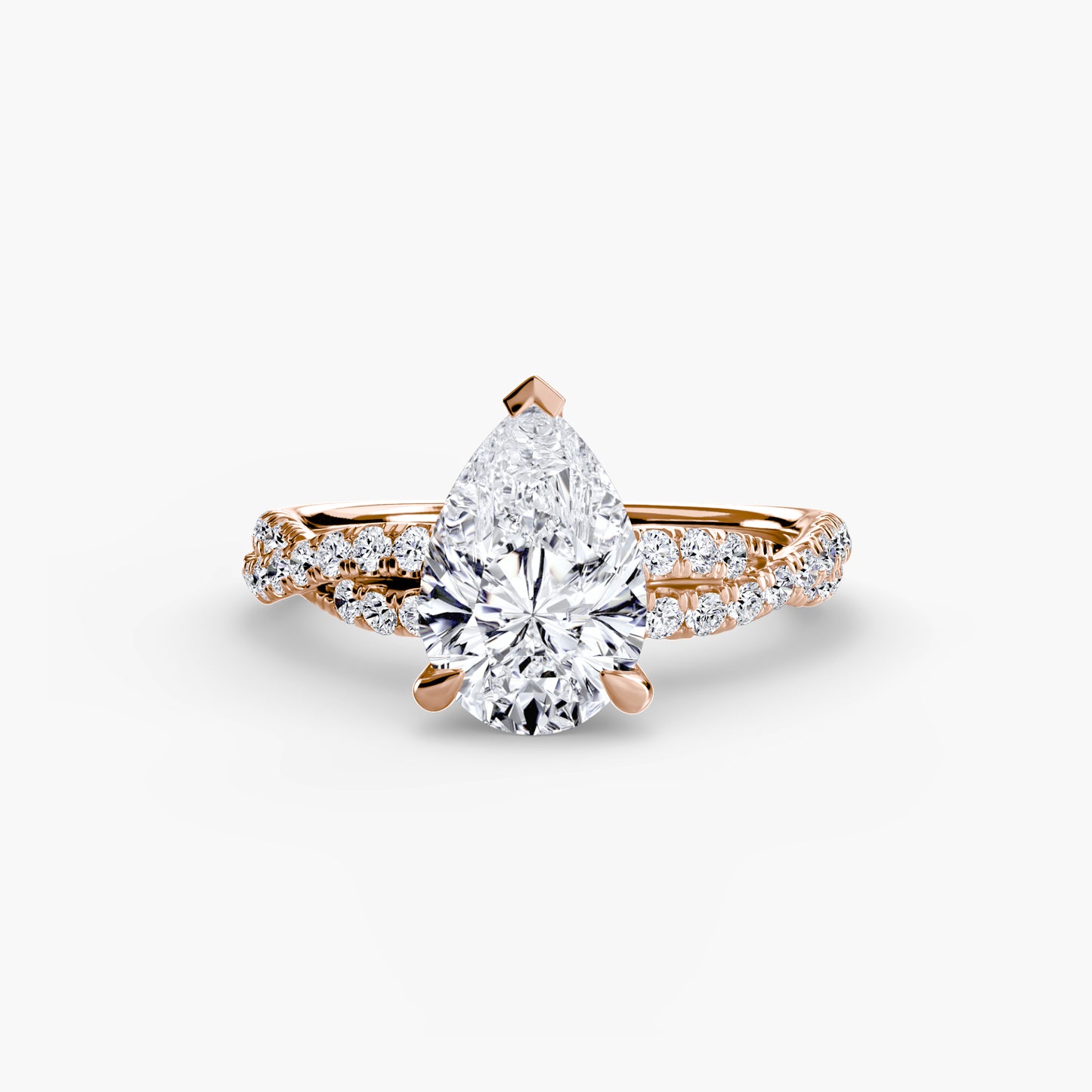 Pierścionek zaręczynowy The Twisted Pavé Solitaire - oprawa