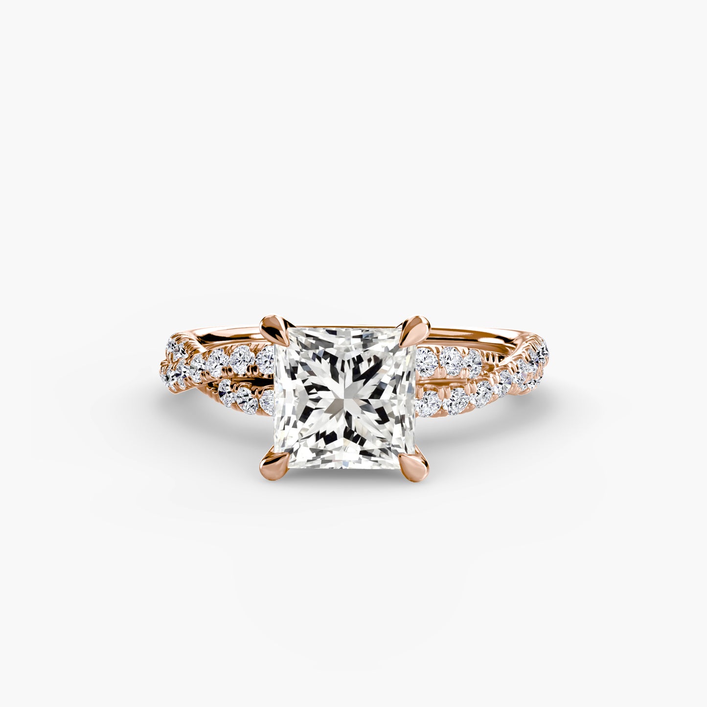Pierścionek zaręczynowy The Twisted Pavé Solitaire - oprawa