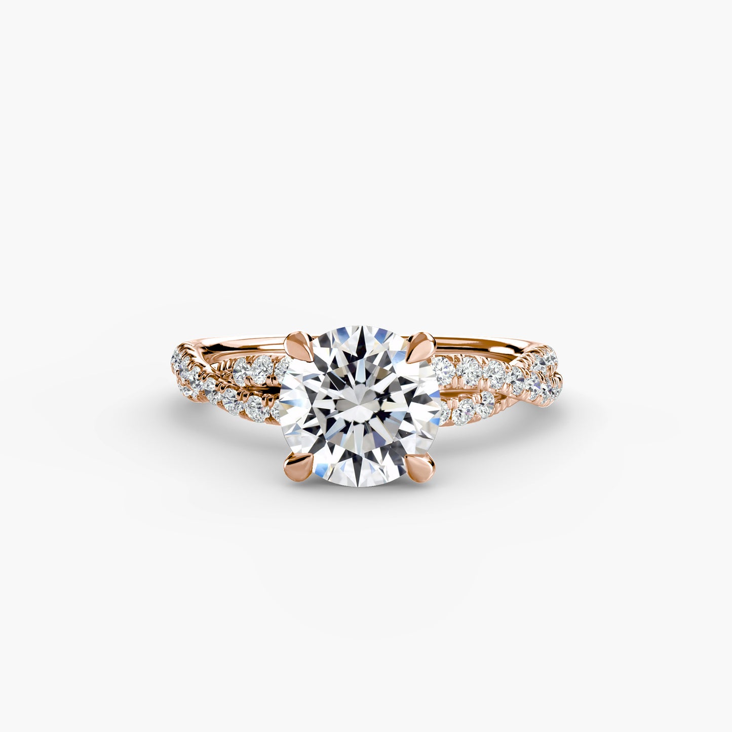Pierścionek zaręczynowy The Twisted Pavé Solitaire - oprawa