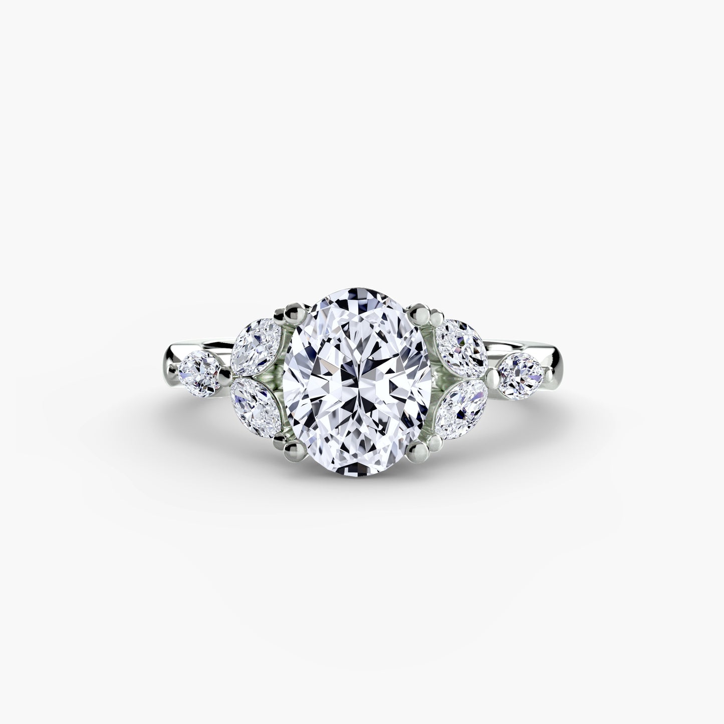 Pierścionek zaręczynowy The Shoulder Cluster Ring - oprawa