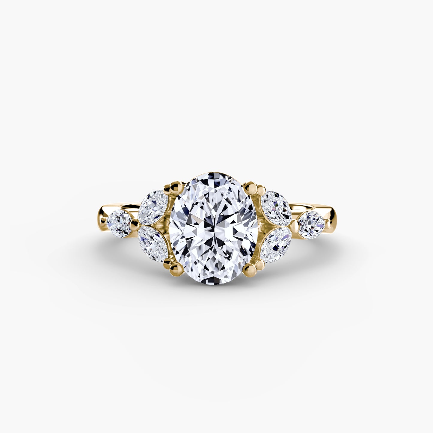 Pierścionek zaręczynowy The Shoulder Cluster Ring - oprawa