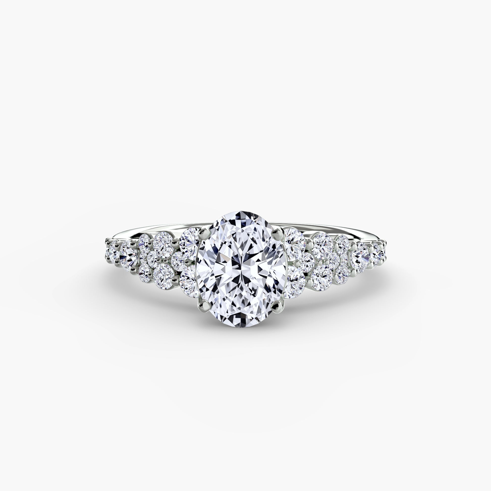 Pierścionek zaręczynowy The Celestial Cluster Ring – elegancki układ cluster i obrączka 2,3 mm