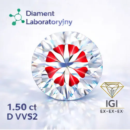 diament laboratoryjny 1,5 ct hearts and arrows