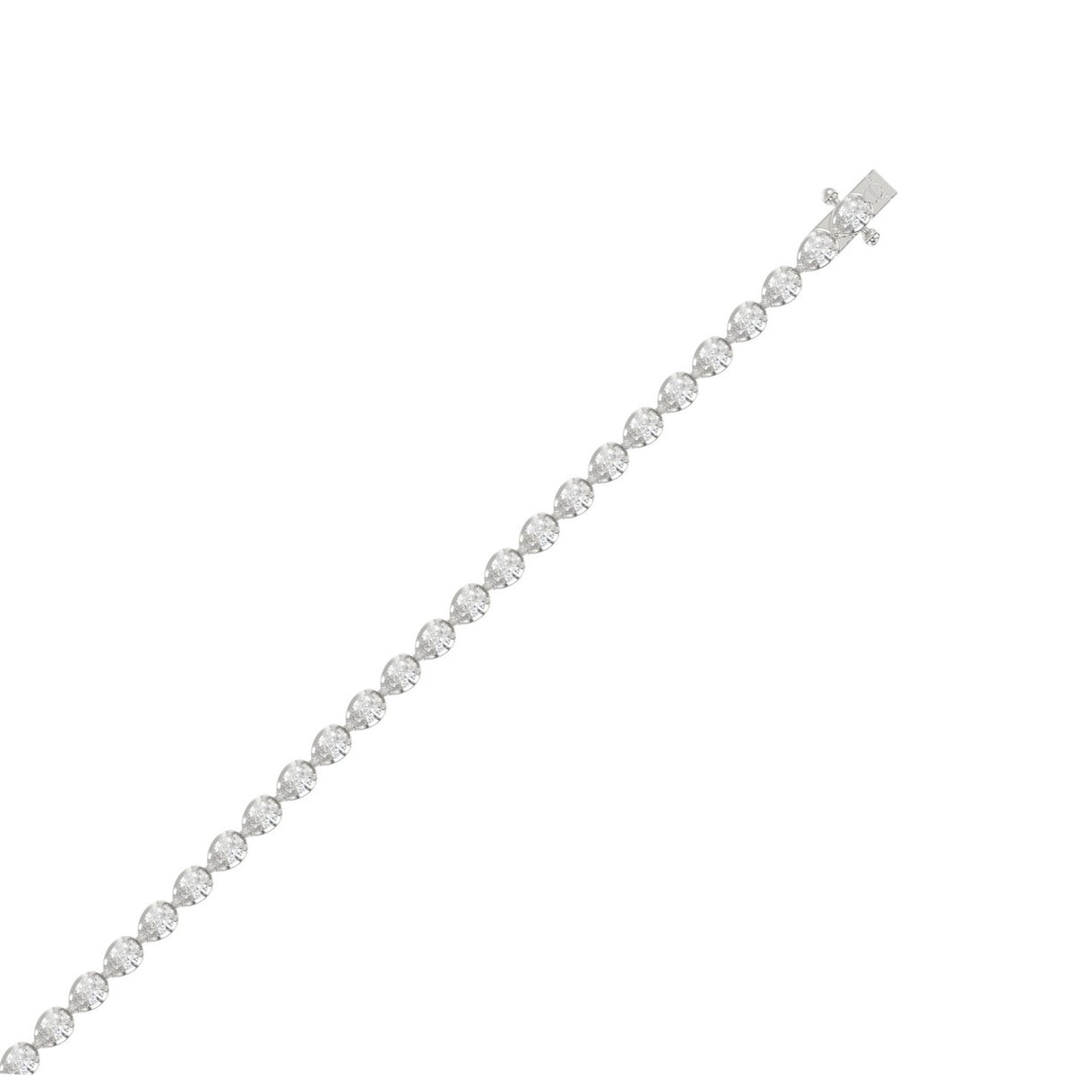 14K White Gold, flat view