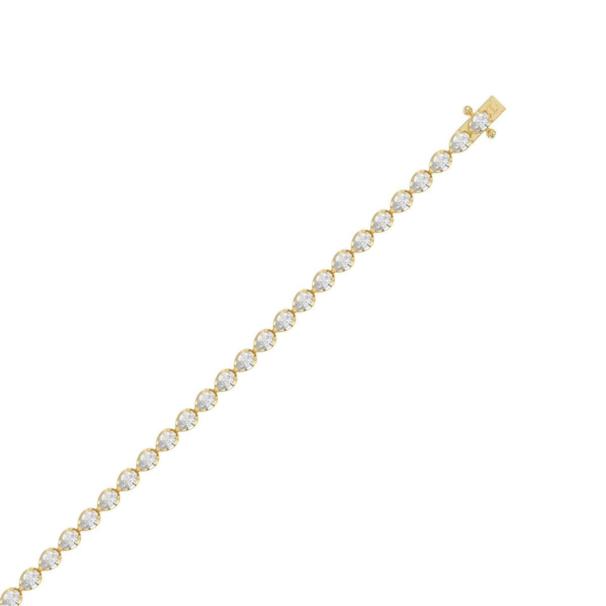 14K Yellow Gold, flat view